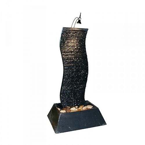 Fontana Zen'Light SCFR130 Con LED A Colori – Effetto Pietra Grigia, Per Relax In Casa E Ufficio